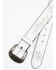 Shyanne Women's Lasy Floral Embroidered Rhinestone Western Belt, White, hi-res