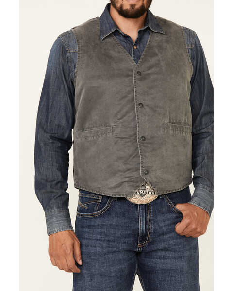 Image #3 - Outback Trading Co. Men's Iron Gray Sebastian Snap-Front Vest , Charcoal, hi-res