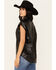 Image #4 - Revel Women's Faux Leather Button-Down Cap Sleeve Top, Black, hi-res