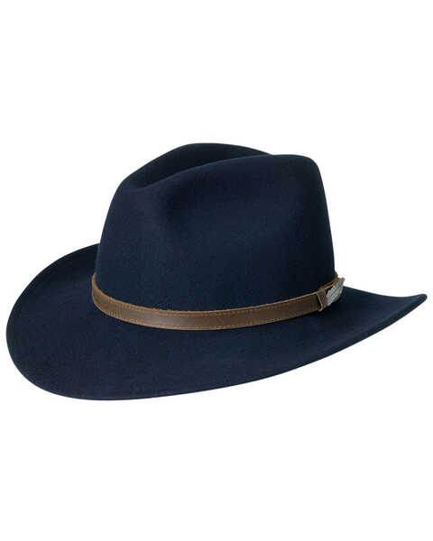 Image #1 - Black Creek Men's Crushable Felt Western Fashion Hat, Navy, hi-res