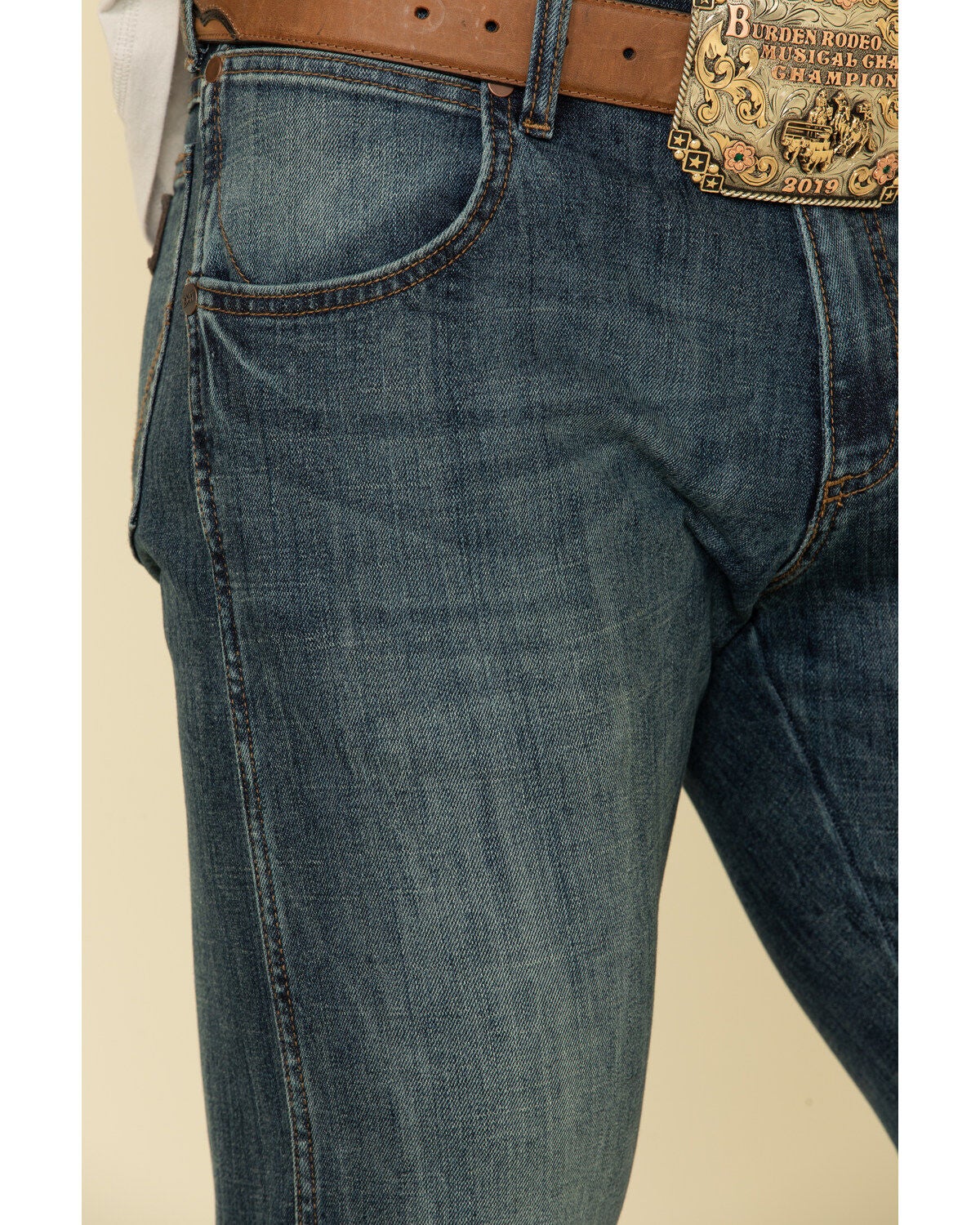 Image #4 - Wrangler Retro Men's Straw Stretch Slim Straight Jeans , , hi-res