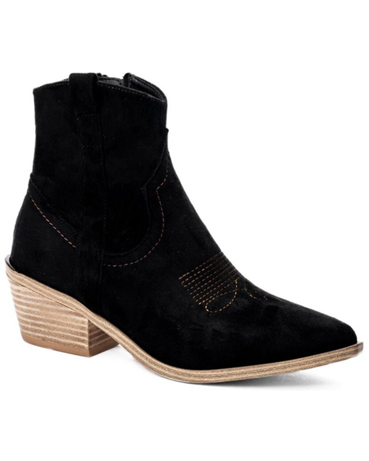 Hey Girl by Corkys Women's Quittin Time Fashion Booties - Snip Toe, Black, hi-res
