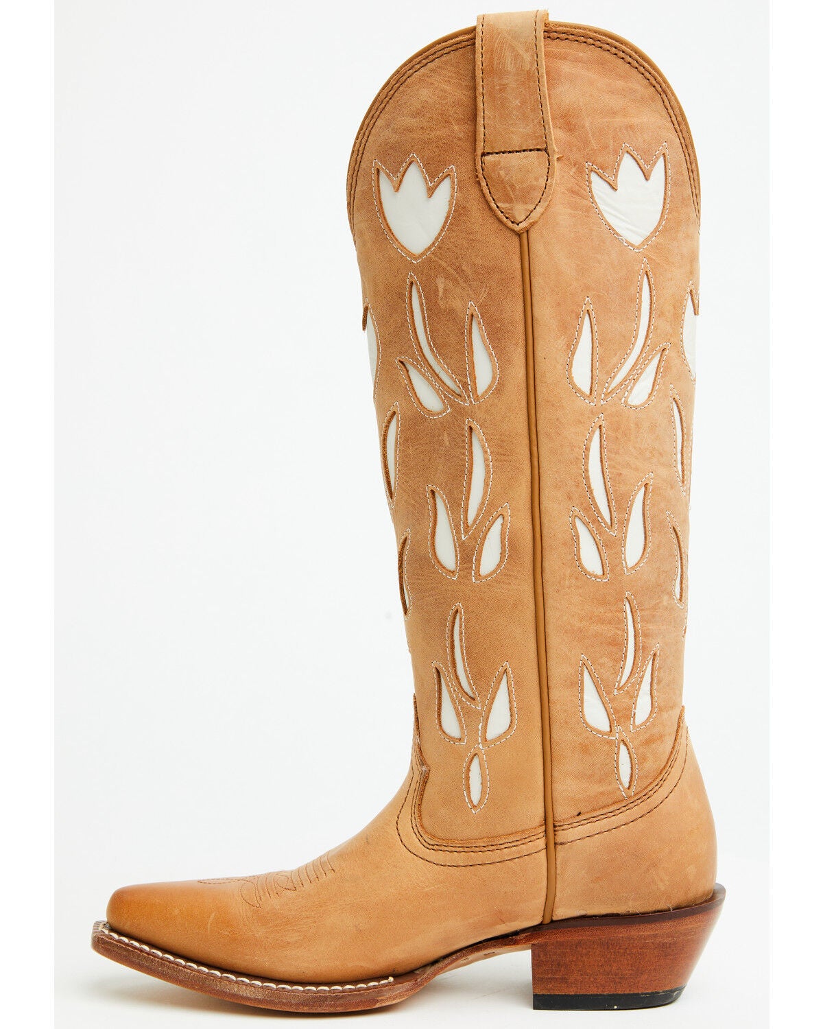 Image #3 - Justin Women's May Tall Western Boots - Snip Toe, Tan, hi-res