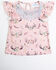 Shea Baby Toddler Girls' Floral Antler Print Top, Pink, hi-res