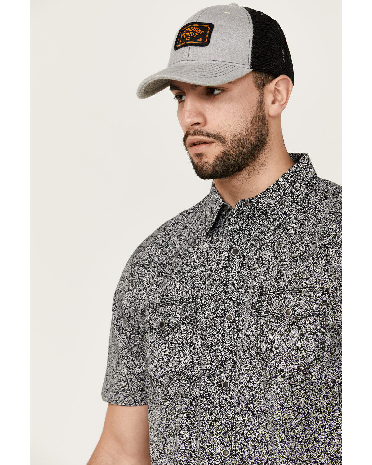 Image #2 - Moonshine Spirit Men's Jackson Floral Paisley Print Short Sleeve Snap Western Shirt, , hi-res