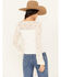 Image #4 - Shyanne Women's Lace Sleeve Rib Long Sleeve Top, Off White, hi-res