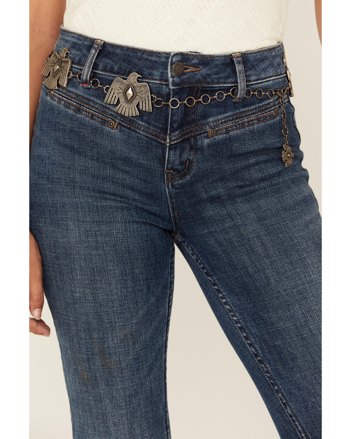 Image #2 - Idyllwind Women's Thunderbird Chain Belt, Silver, hi-res
