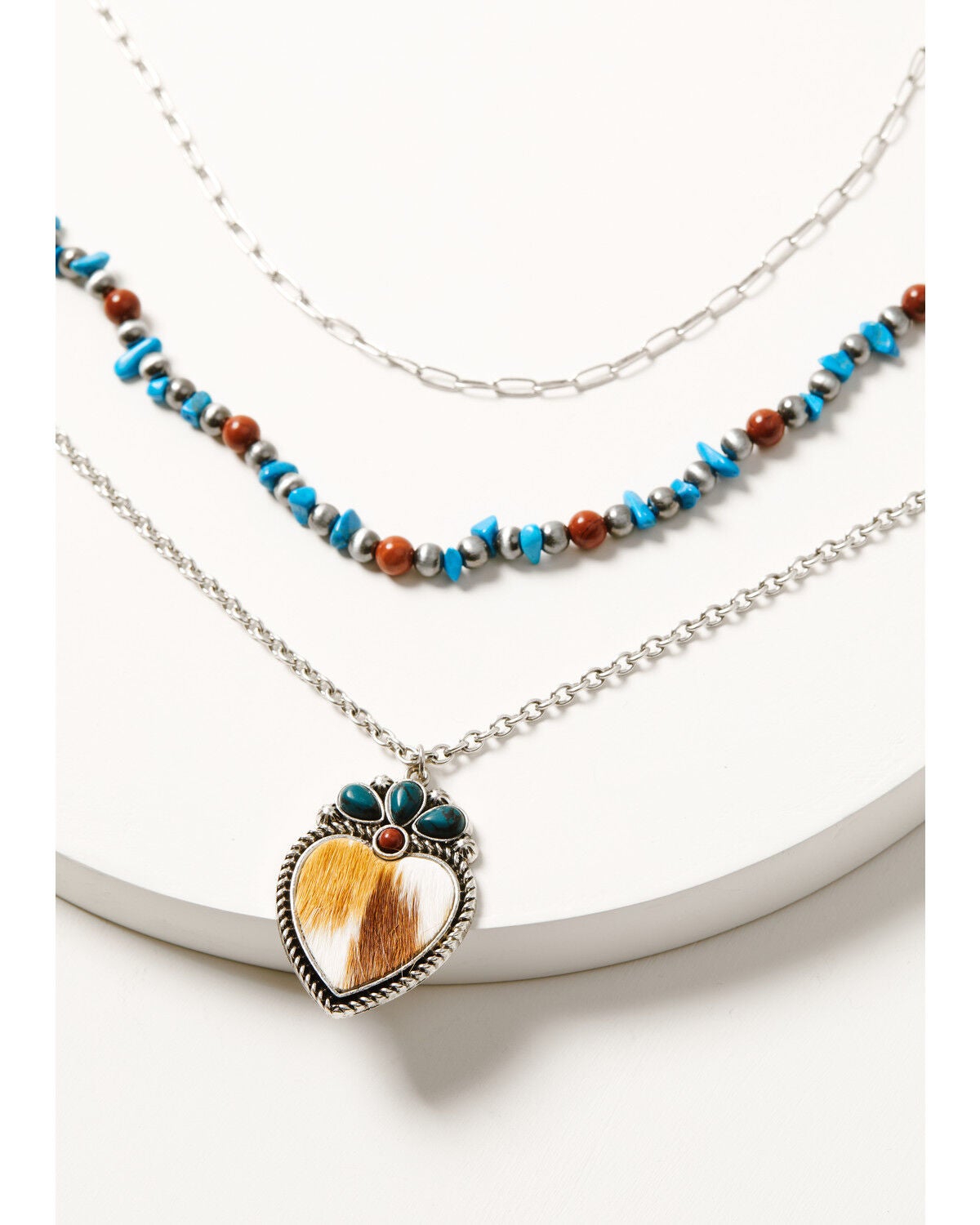 Image #2 - Shyanne Women's American Heritage Layered Necklace, Silver, hi-res