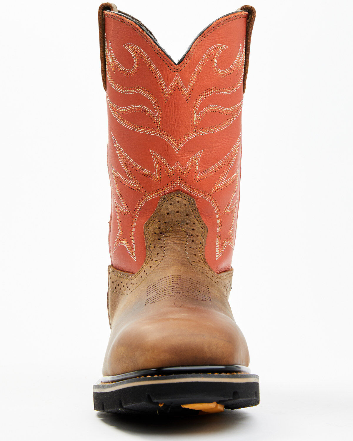 Image #4 - Cody James Men's Mustang Pull-On Waterproof Work Boots - Composite Toe, Orange, hi-res