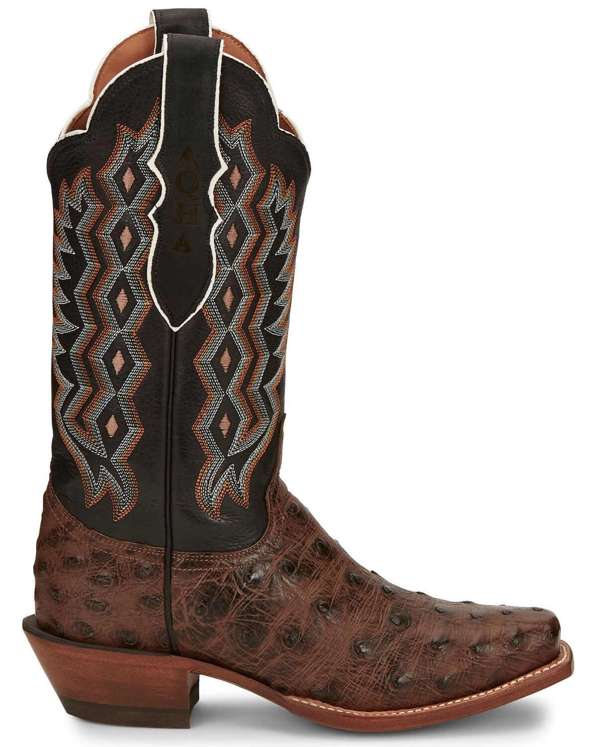 Womens square toe ostrich boots