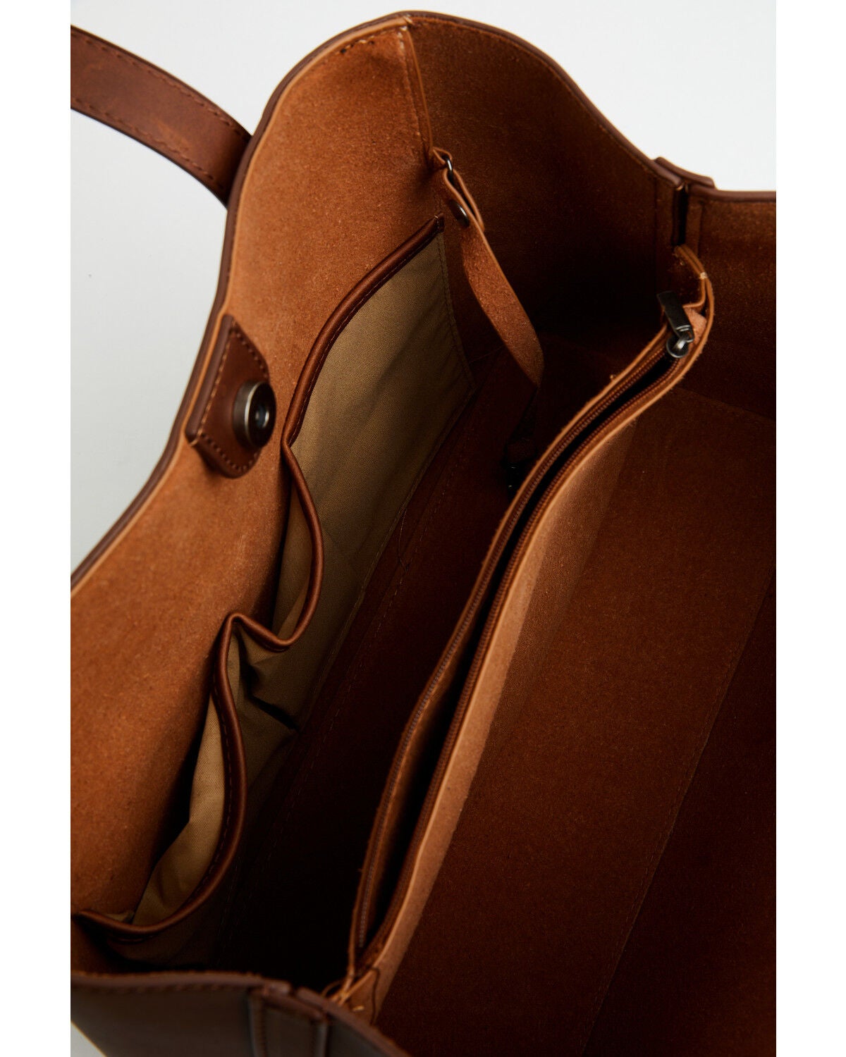 Image #3 - Justin Women's Signature Tote with Paisley Print Scarf, Brown, hi-res