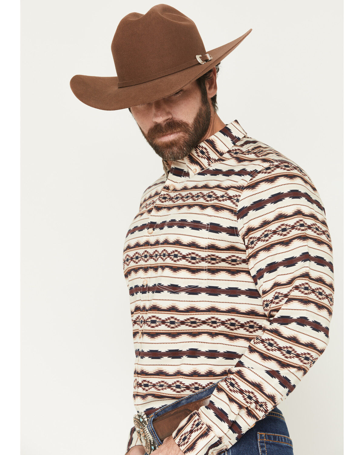 Product Name:  Cody James Men's Maverick Southwestern Print Long Sleeve Button-Down Stretch Western Shirt