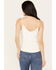 Shyanne Women's Crochet Lace Faux Suede Cami Top, Ivory, hi-res