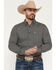 Image #1 - Ariat Men's Troy Geo Print Fitted Long Sleeve Button-Down Western Shirt, Black, hi-res