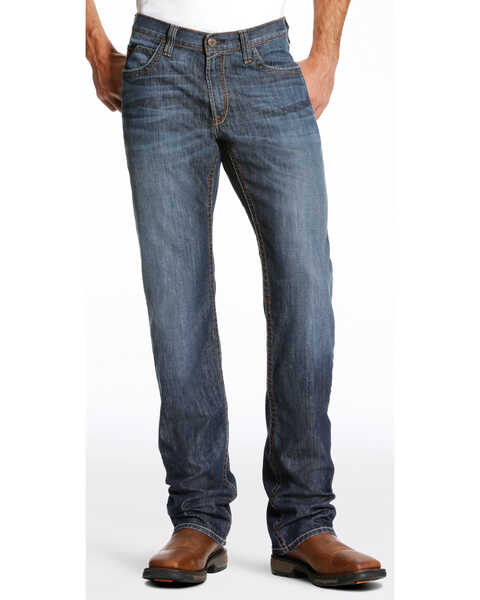 Image #2 - Ariat Men's FR M4 Inherent Basic Low Rise Bootcut Jeans - Big, Dark Blue, hi-res