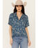 Image #2 - Wrangler Retro Women's Conversation Print Short Sleeve Button-Down Western Shirt , Blue, hi-res