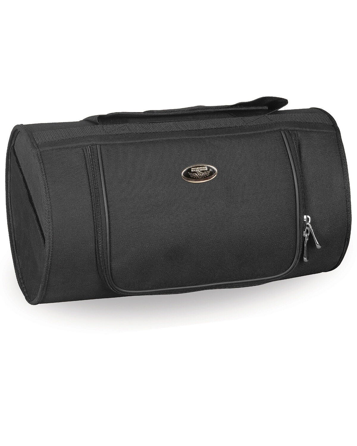 Milwaukee Leather Black Textile Roll Top Bag, Black, hi-res