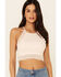Fornia Women's Caged Back High Neck Crochet Bralette Tank Top, Blush, hi-res