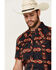 Image #2 - Rock & Roll Denim Men's Tek Southwestern Print Short Sleeve Snap Western Shirt, Orange, hi-res