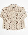 Image #1 - Cowboy Hardware Toddler Boys' Barbed Roper Long Sleeve Snap Stretch Western Shirt, Tan, hi-res