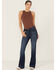 Image #1 - Shyanne Women's Joni Medium Wash High Rise Trouser Stretch Denim Jeans, Medium Wash, hi-res
