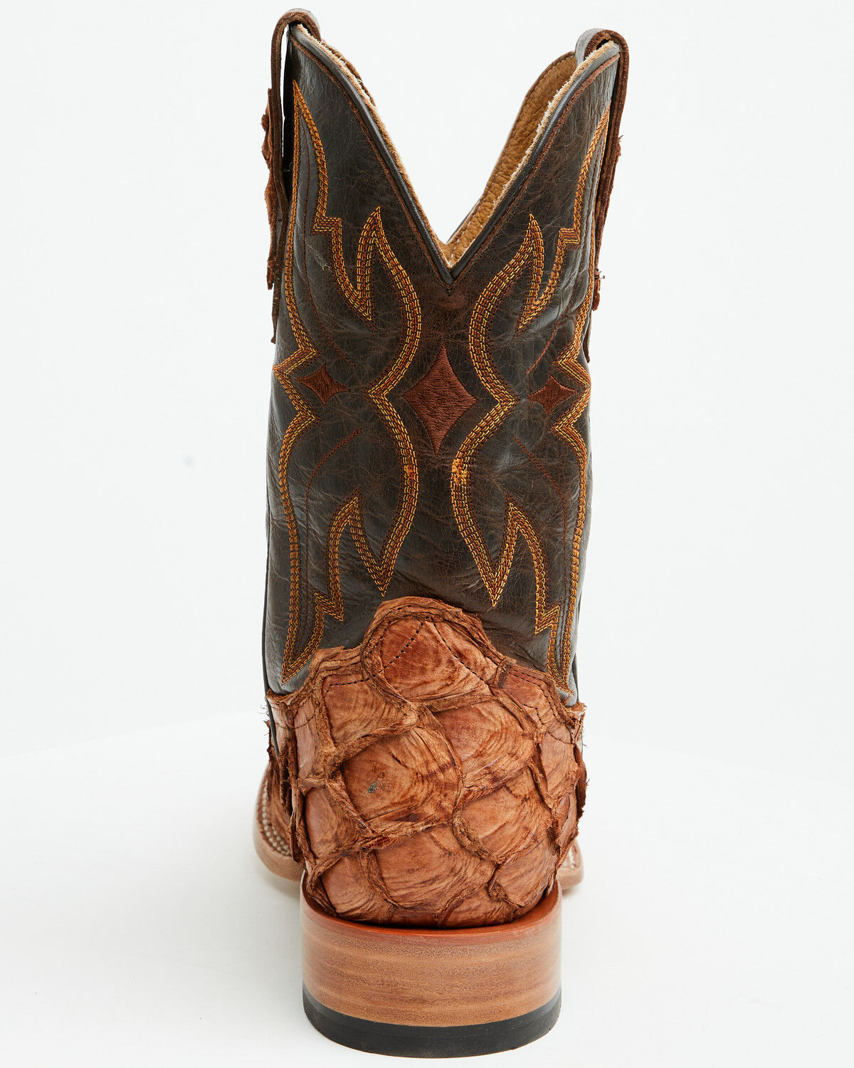 Image #5 - Cody James Men's Exotic Pirarucu Western Boots - Broad Square Toe, Brandy Brown, hi-res