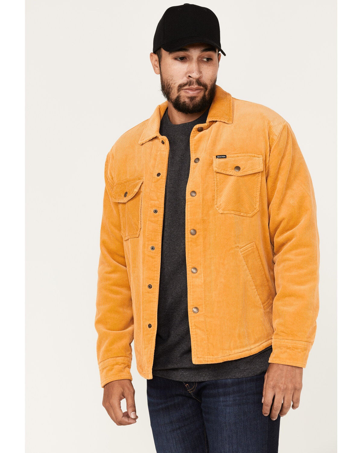 Brixton Men's Durham Sherpa Lined Jacket, Gold, hi-res