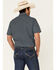 Image #4 - Rock & Roll Denim Men's Geo Print Short Sleeve Pearl Snap Western Shirt , Blue, hi-res