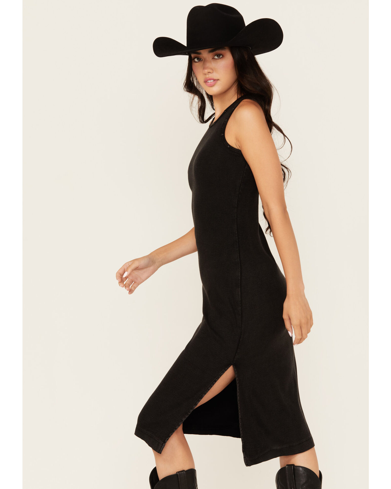 Image #2 - Idyllwind Women's Wild Love Ribbed Midi Dress, Black, hi-res