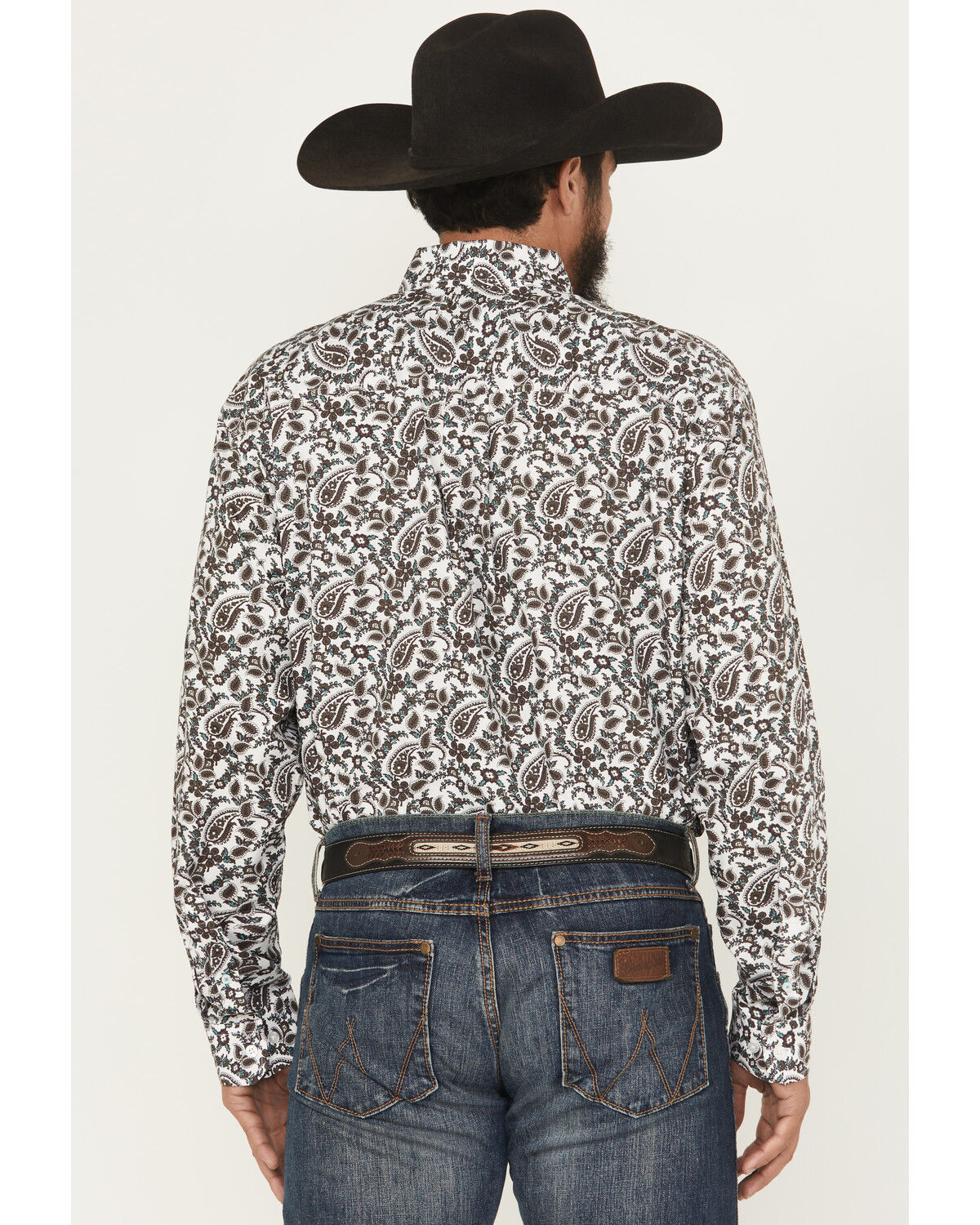 Image #4 - Cinch Men's Paisley Print Long Sleeve Button-Down Western Shirt, White, hi-res