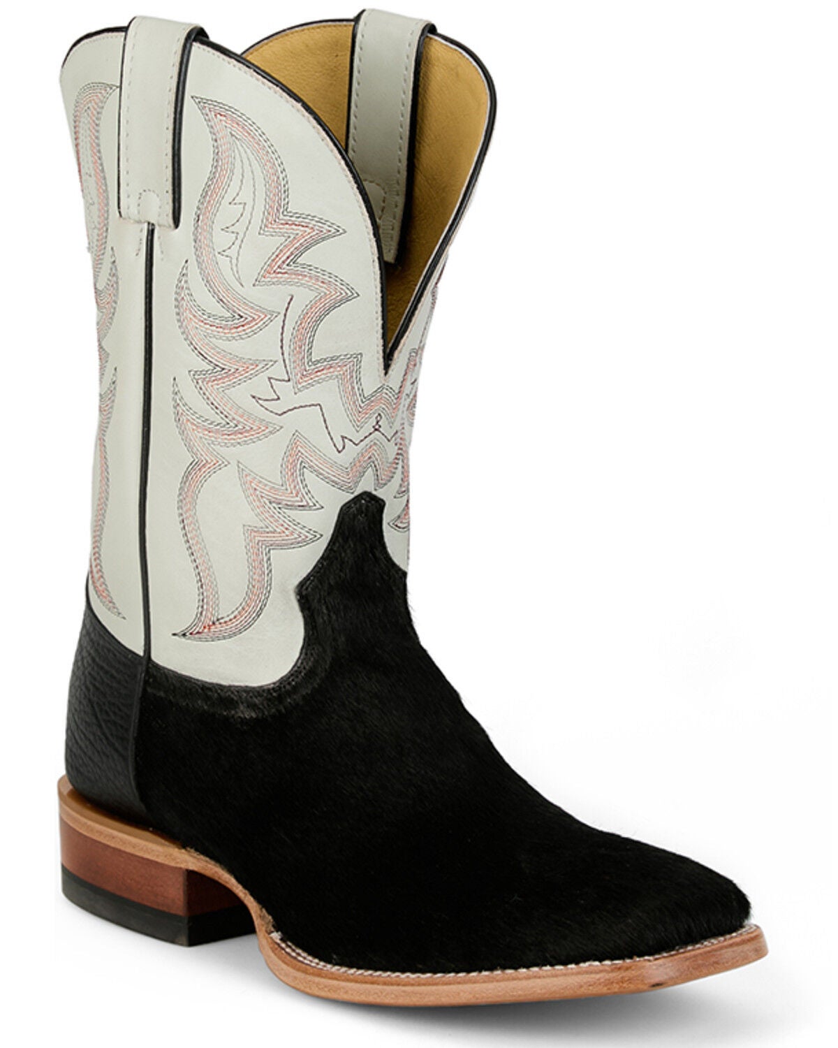 Image #1 - Justin Men's Baron Cowhide Western Boots - Broad Square Toe, Black, hi-res