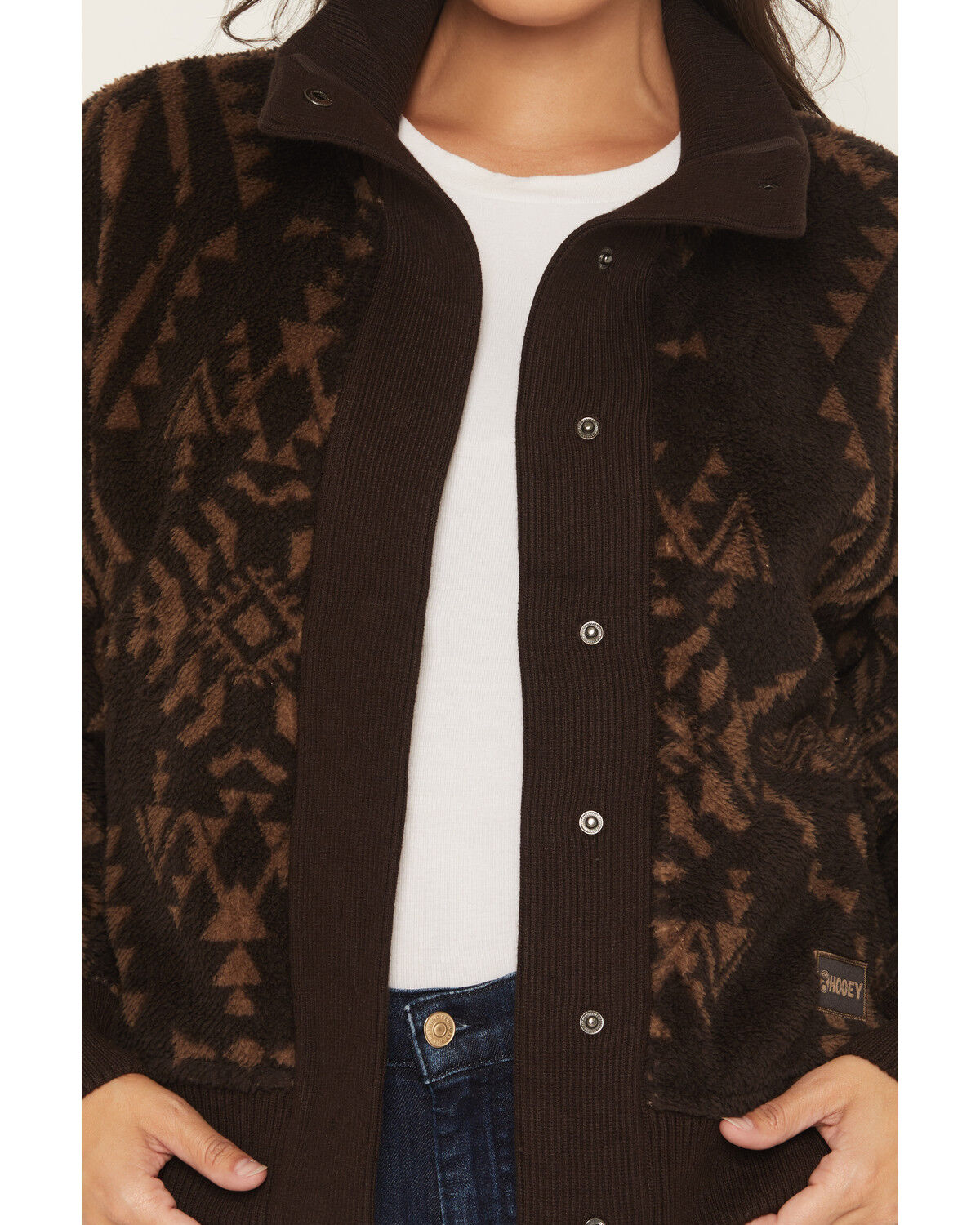 Product Name:  Hooey Women's Southwestern Print Sherpa Lined Snap Sweater