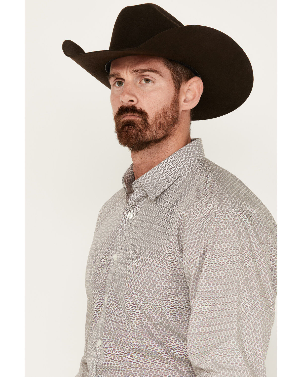 Image #2 - Resistol Men's Wyatt Octagon Long Sleeve Button-Down Shirt, , hi-res
