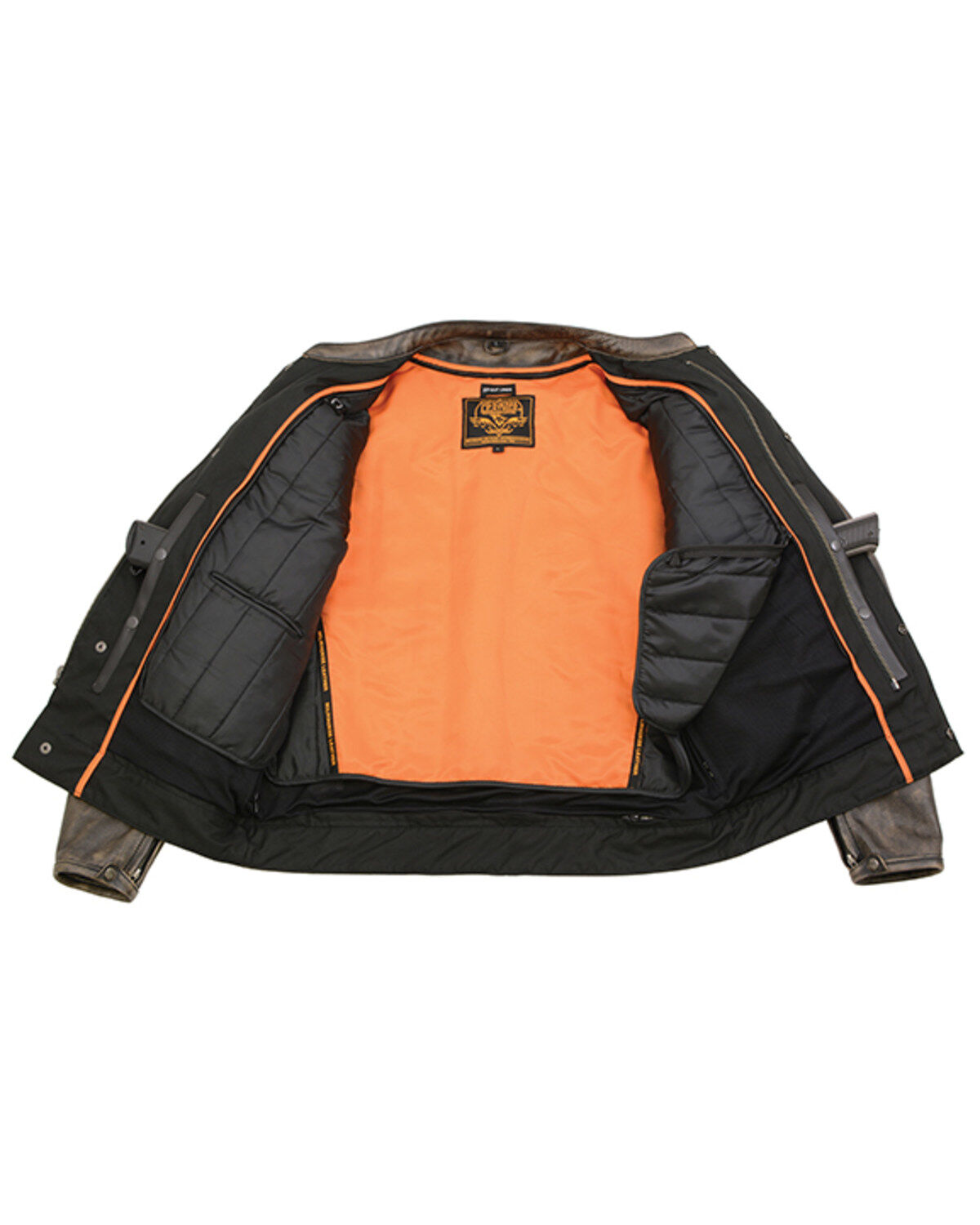 Image #3 - Milwaukee Leather Men's Distressed Concealed Carry Leather Motorcycle Jacket - 5X, Black, hi-res