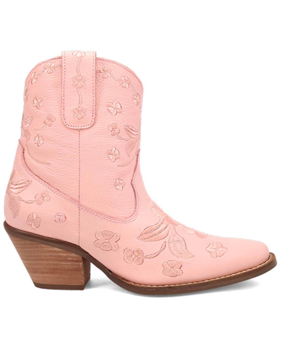 Image #2 - Dingo Women's Sweetheart Embroidered Booties - Round Toe, Pink, hi-res