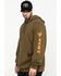 Image #3 - Hawx Men's Olive Logo Sleeve Performance Fleece Hooded Work Sweatshirt  , , hi-res