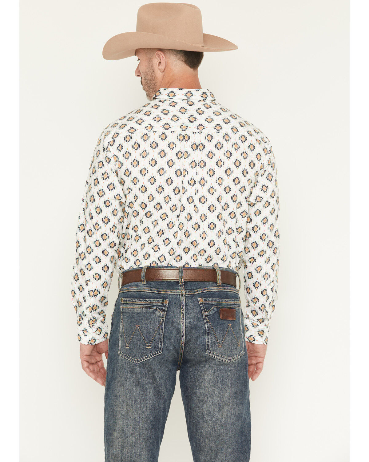 Image #4 - Ariat Men's Cai Southwestern Print Long Sleeve Button-Down Western Shirt, Off White, hi-res