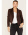 Shyanne Women's Fringe Faux Suede Jacket, Chocolate, hi-res