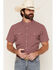 Image #1 - Panhandle Slim Men's Lone Star Print Short Sleeve Pearl Snap Performance Western Shirt, Wine, hi-res