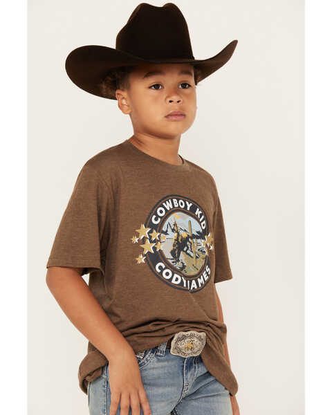 Cody James Men's Cowboy Kid Short Sleeve Graphic T-Shirt, Brown, hi-res