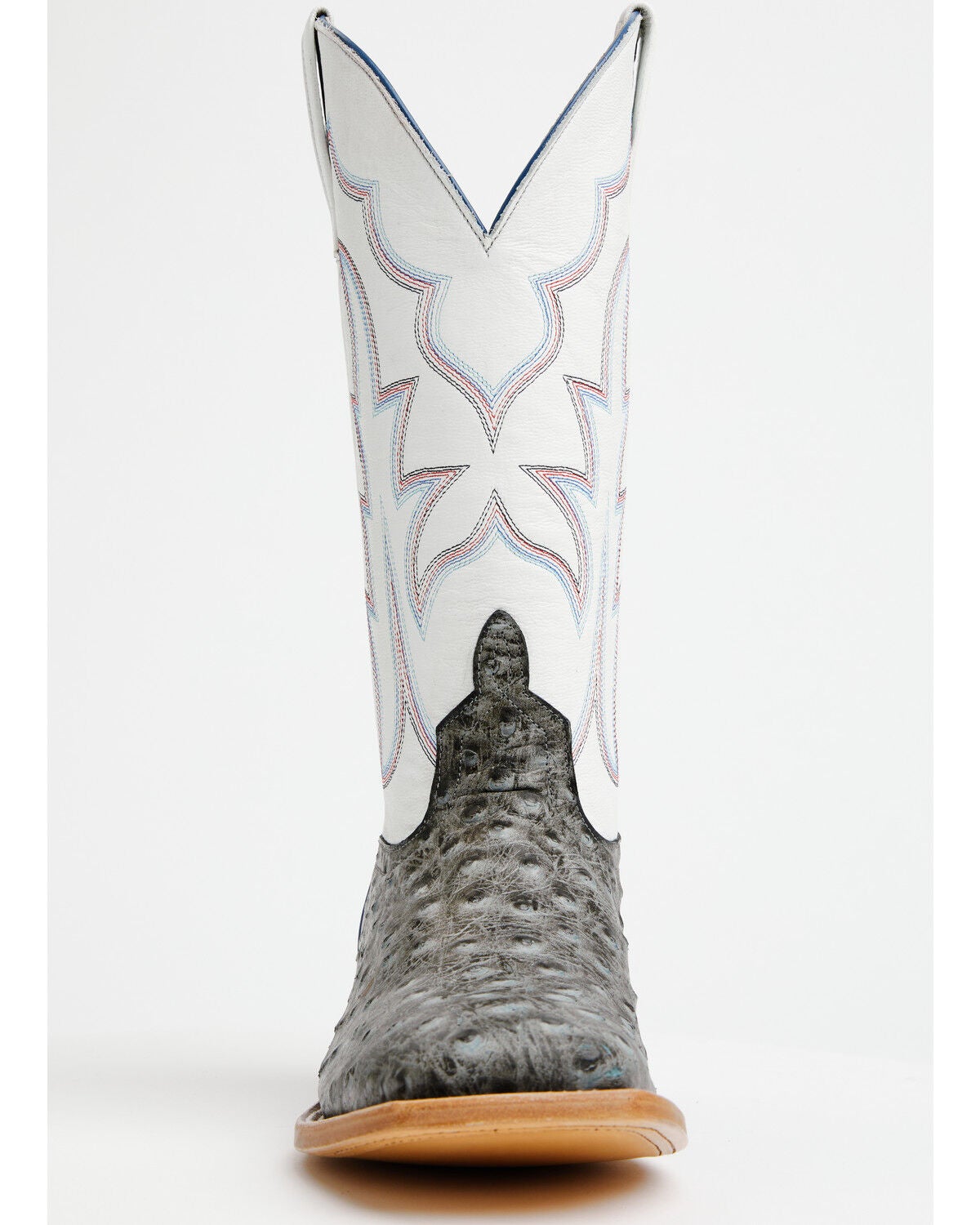 Image #4 - Horse Power Men's Ostrich Print Western Boots - Square Toe, Grey, hi-res