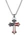 Image #1 - Montana Silversmiths Men's American Flag Cross Necklace, Silver, hi-res