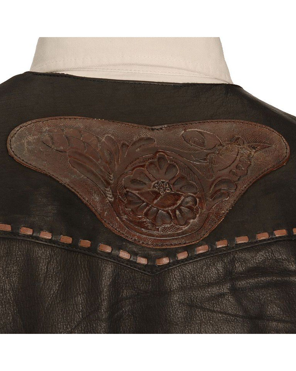 Image #4 - Kobler Tooled Leather Vest, Black, hi-res