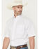Image #2 - George Strait by Wrangler Men's Geo Print Short Sleeve Button-Down Stretch Western Shirt - Tall, White, hi-res