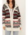 Image #3 - Cleo + Wolf Women's Carmen Southwestern Print Hooded Cardigan, Oatmeal, hi-res