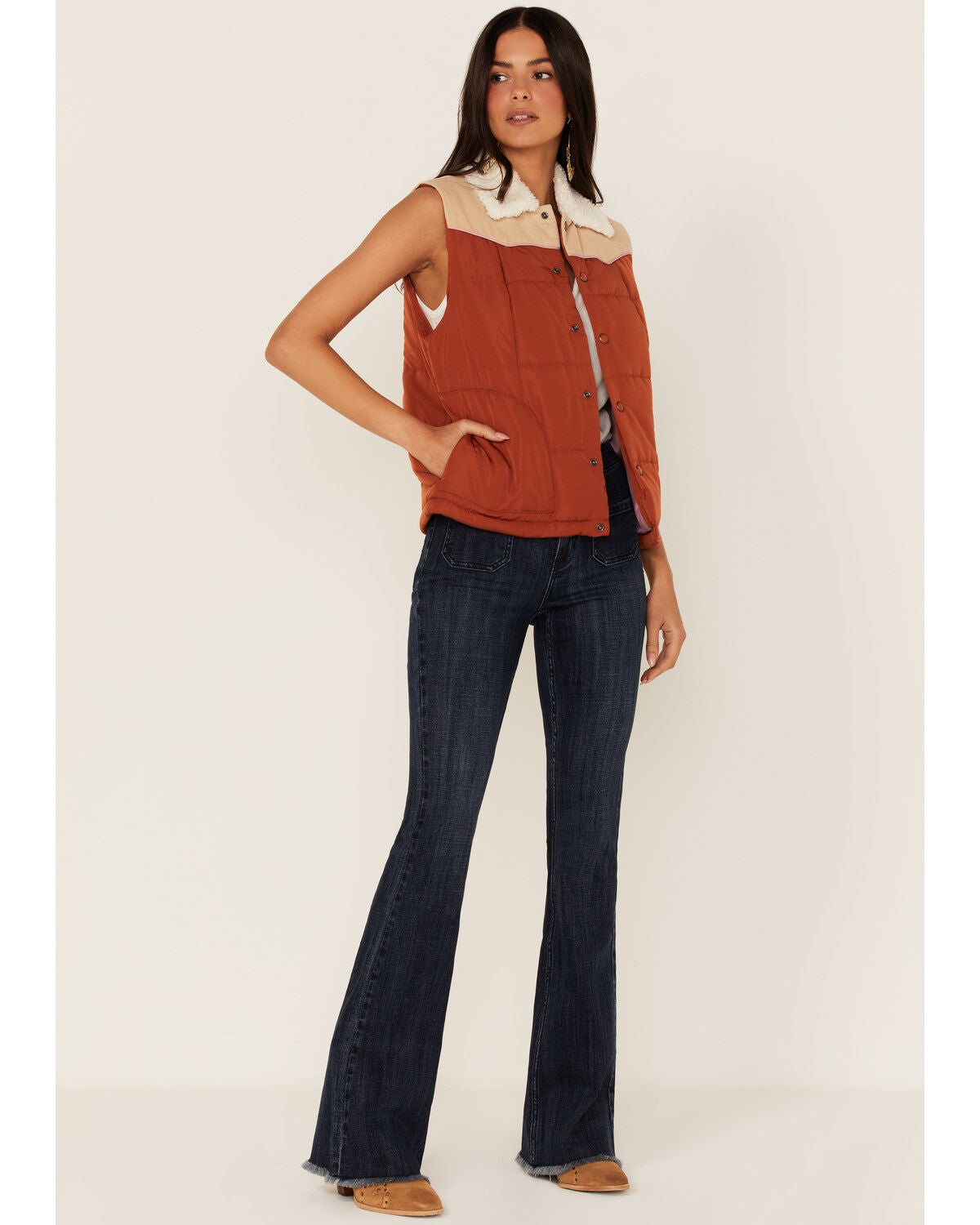 Image #2 - Idyllwind Women's Color Block Puffer Vest, , hi-res