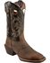 Image #1 - Justin Men's Punchy Stampede Black Cowboy Boots - Square Toe, , hi-res