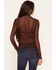 Image #4 - Miss Me Women's Floral Mesh Long Sleeve Top, Burgundy, hi-res