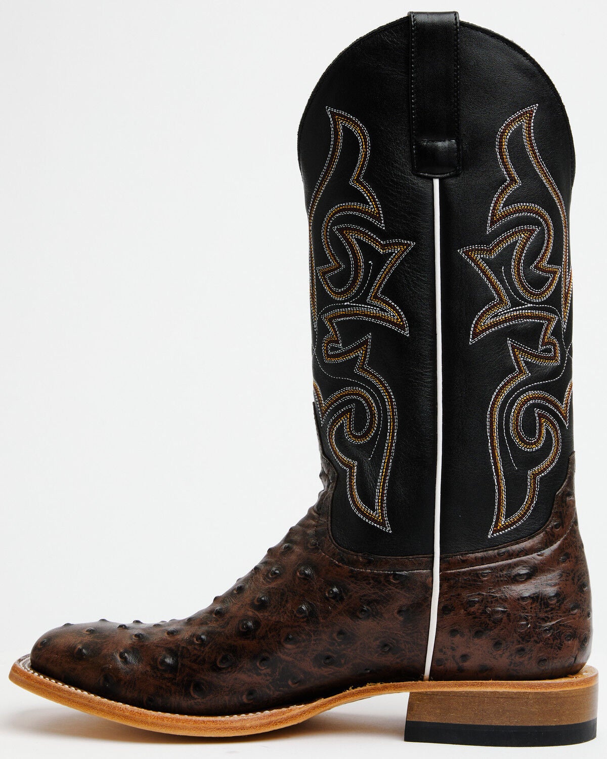 Image #3 - Horse Power Men's Ostrich Print Western Boots - Broad Square Toe, Brown, hi-res