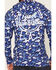 Image #4 - PBR Men's Camo Print Long Sleeve Hooded Shirt, Blue, hi-res